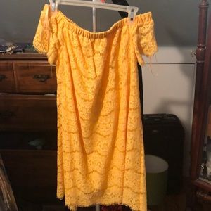 Yellow lace dress